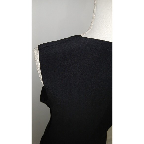 Norma Kamali‎ Women's Black Lamp Shade Fringe Sleeveless Jersey Dress Size M - Picture 5 of 7